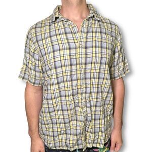 The North Face Men’s Yellow and Gray Casual Button Down Shirt